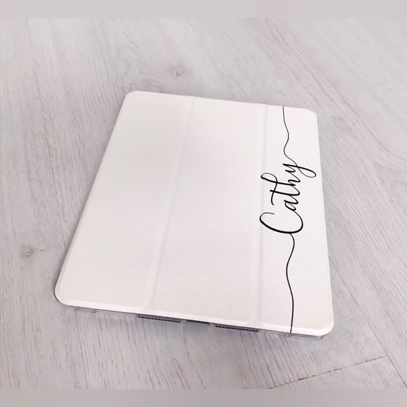 客製化書法禮物加名白色iPad 保護殼10代 Air 5 10.5 12.9吋翻蓋 - 平板/電腦保護殼 - 塑膠 多色