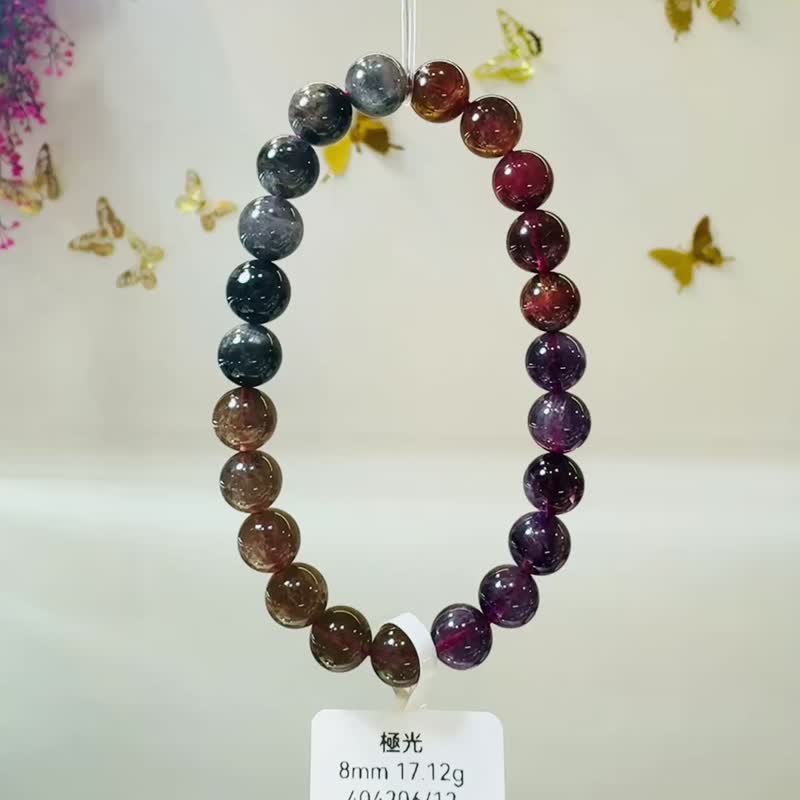 天然極光老礦濃色8mm17.12g手珠可通人體七輪提高靈性發揮潛能 - 手鍊/手環 - 水晶 多色