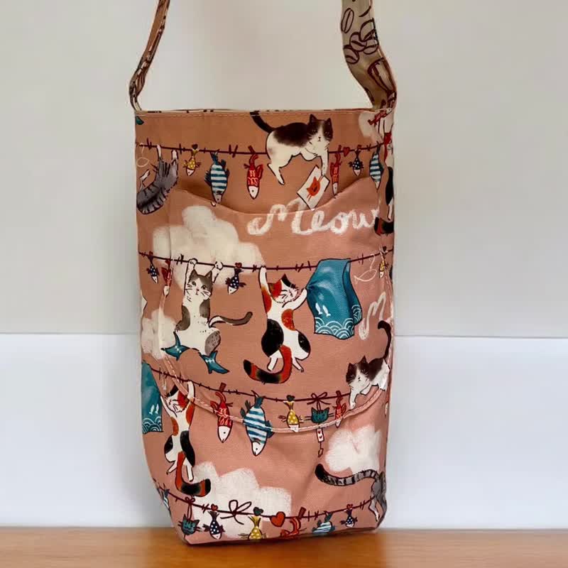 I love cats-Cat-shaped double-sided drink bag - ถุงใส่กระติกนำ้ - วัสดุอื่นๆ 