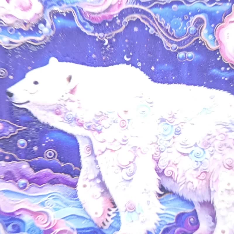 星雲北極熊- 晶雕吸水陶瓷杯墊 - 杯墊 - 陶 黑色
