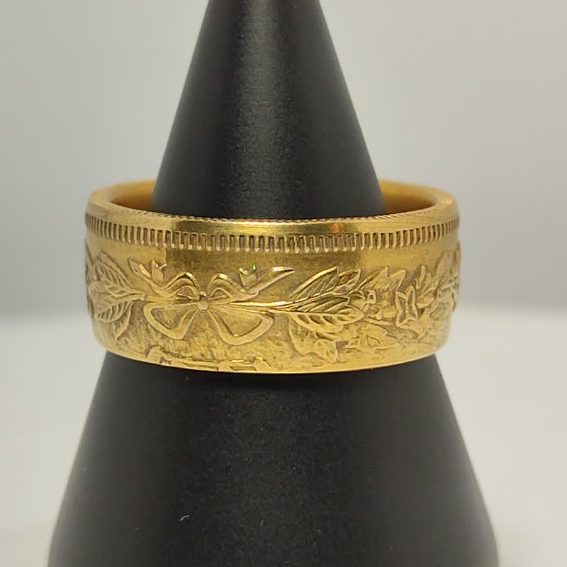 Gold Coin Ring Japan Coin ring 20 Chon 1905-1906 (Replica) 18k gold plated ring - 戒指 - 其他金屬 