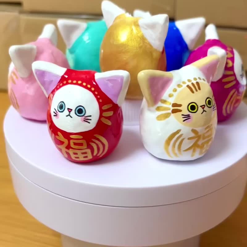 貓達摩【小】左邊  金的 - 擺飾/家飾品 - 黏土 金色