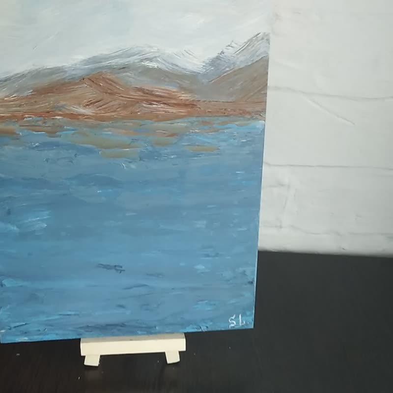 Oil Painting Island Wall Art Seascape Original Art North Island Sea Waves - 海報/掛畫/掛布 - 其他材質 多色