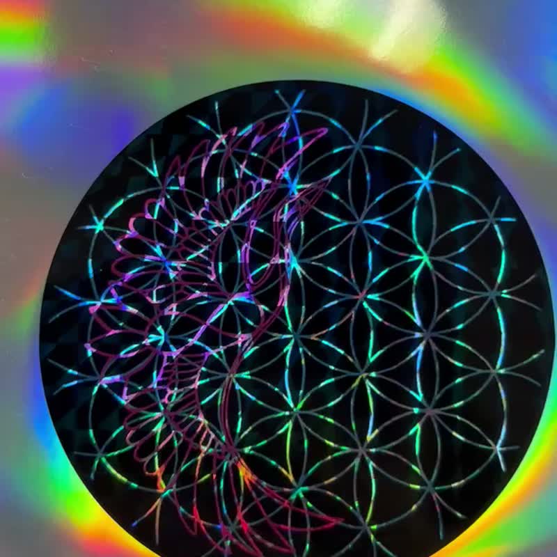 Shimmering Stickers 生命之花/麻葉/鶴 原創貼紙 - 貼紙 - 紙 多色