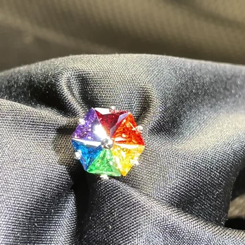 Rainbow Snowflake Zircon Brooch LGBTQ+ - เข็มกลัด - เครื่องเพชรพลอย หลากหลายสี