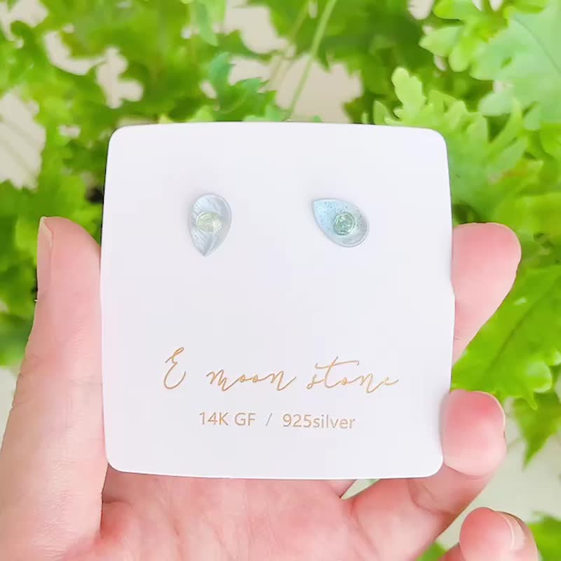 天然シーアクアマリン ドロップABカラー純銀ピアス - ピアス・イヤリング - クリスタル ブルー