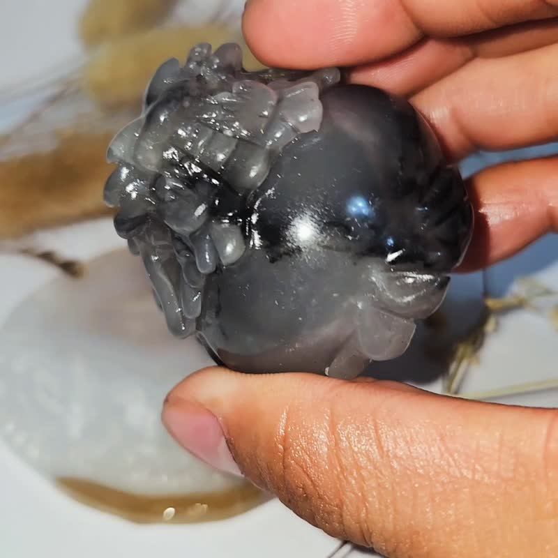 水墨和田玉龍龜 - 擺飾/家飾品 - 水晶 黑色