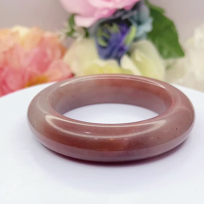 NO.37幻彩小紅莓泥鰍背手鐲 內徑52 MM 圈口 佘太翠玉鐲 手環 - 手鍊/手環 - 玉石 多色