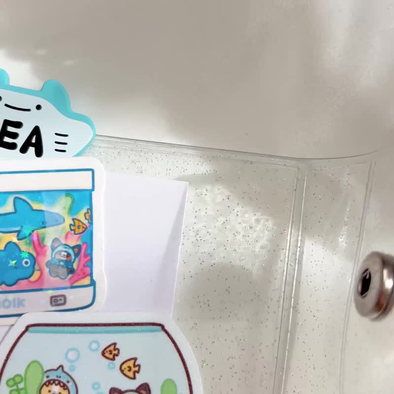 迷你水族玩具與柯基貼紙組 - 貼紙 - 防水材質 多色