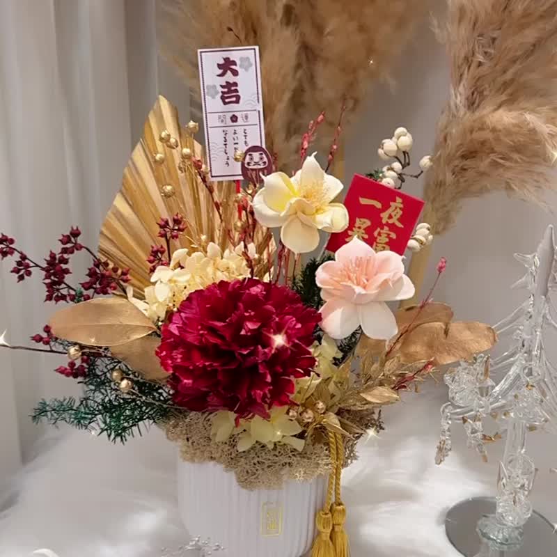 【Table Flowers】Flower Specials in the Year of the Dragon, Good Luck and Fortune, Chinese New Year Table Flowers Send Money Mother Little Red Envelopes - Dried Flowers & Bouquets - Plants & Flowers 