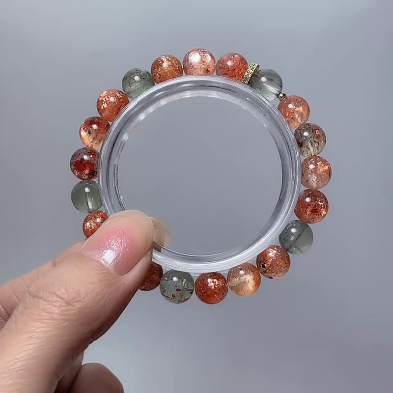 天然礦石 阿魯沙金太陽 8.5 mm 手鍊 - 手鍊/手環 - 寶石 橘色