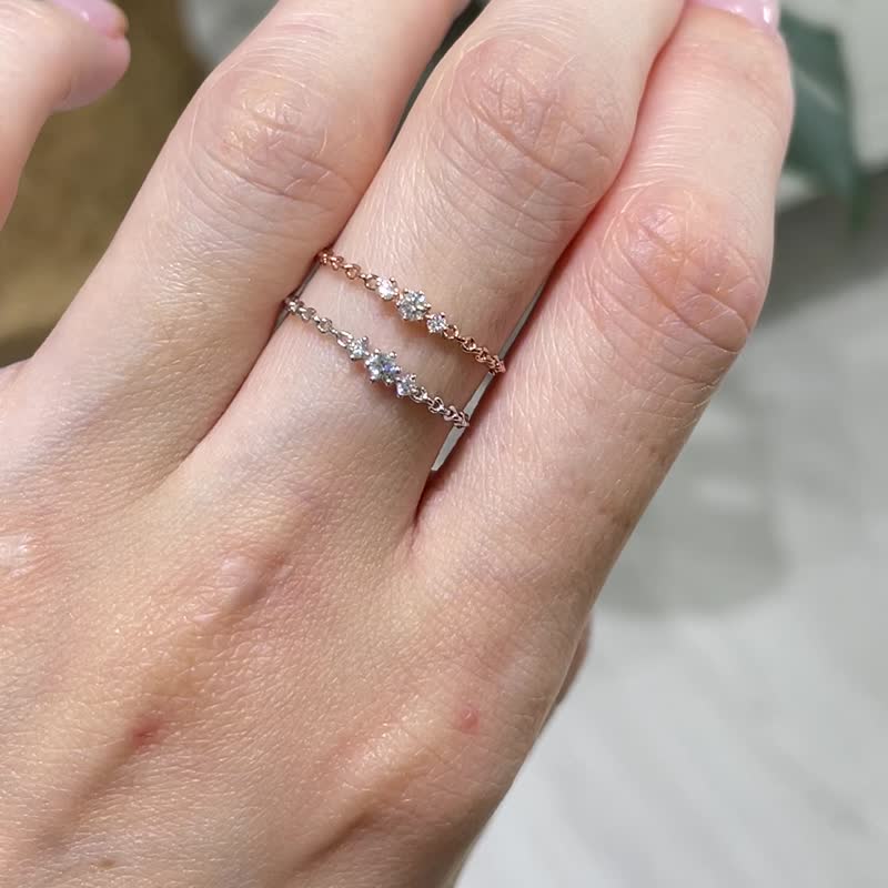 Cake Tower Diamond Ring - แหวนทั่วไป - เพชร สีทอง