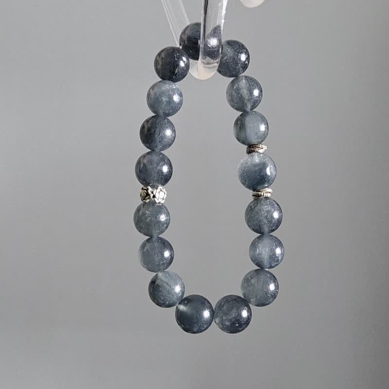 小精品滿毛墨藍兔毛炸花  10mm水晶手鏈 - 手鍊/手環 - 水晶 藍色