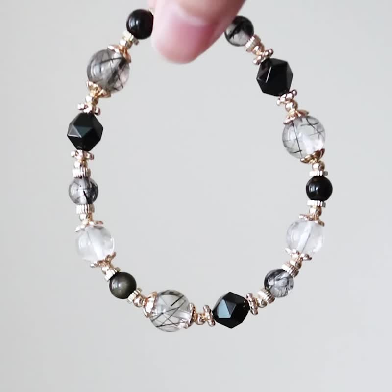 [Guard] Black Hair Crystal, Black Onyx, Stone Asestrai/Protection/ - สร้อยข้อมือ - คริสตัล สีดำ