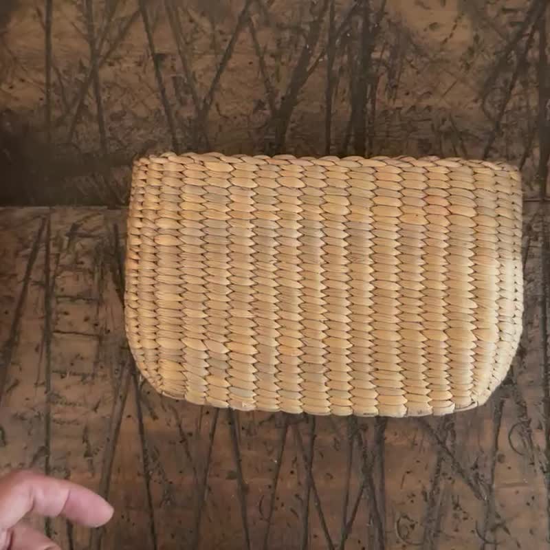 Wicker bag for DIY S Small wicker basket for crafts - 零件/散裝材料/工具 - 環保材質 卡其色