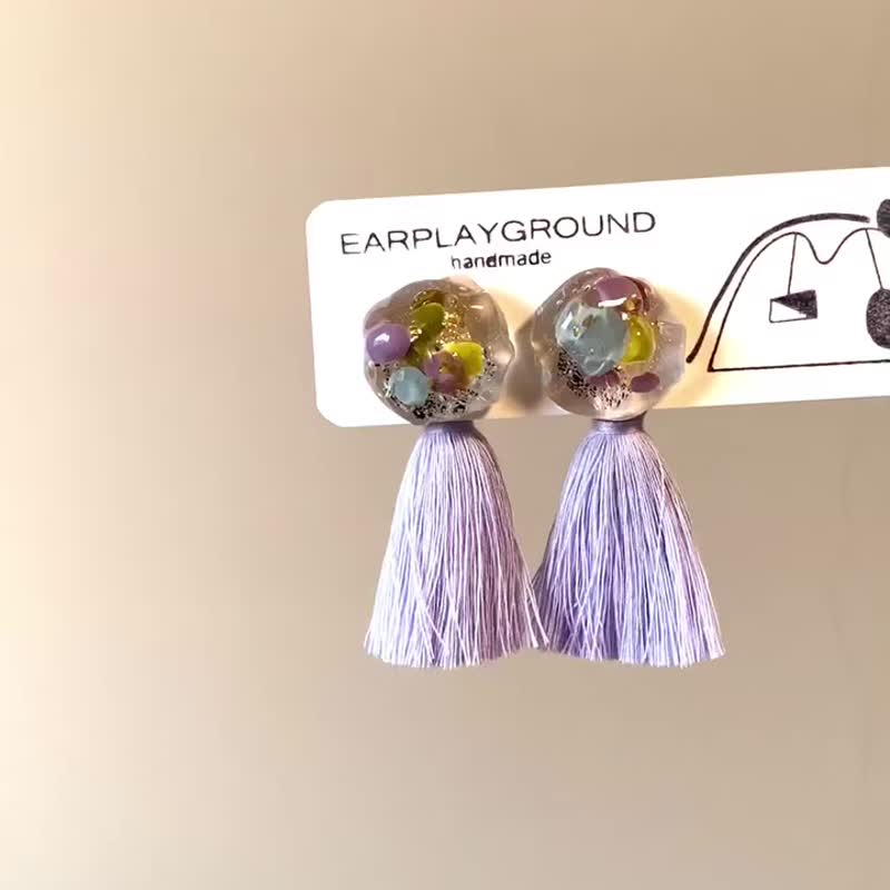 Handmade earrings - Earrings & Clip-ons - Resin Purple