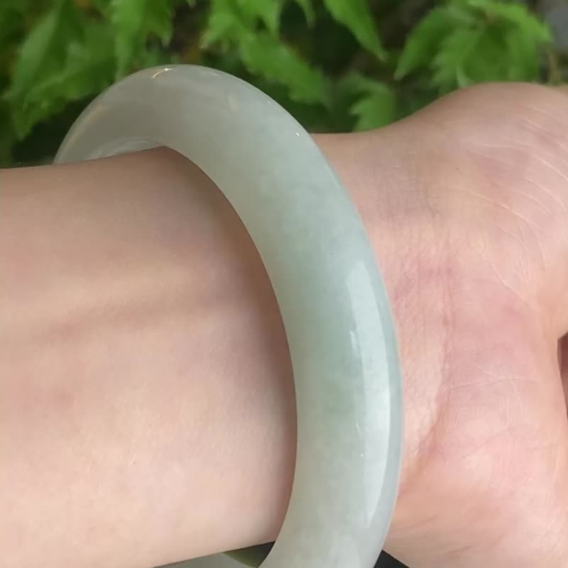 綠漾 | 冰種 / 淺果綠 / 平安鐲 / 手圍18 | 天然A貨翡翠玉鐲 - 手鍊/手環 - 玉石 