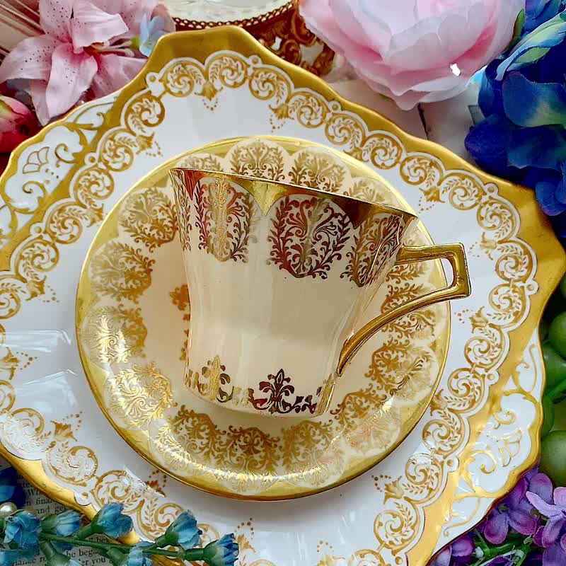 1927 年 Royal Albert 新藝術時期古董杯花茶杯咖啡杯母親節禮物 - 其他杯子 - 瓷 粉紅色