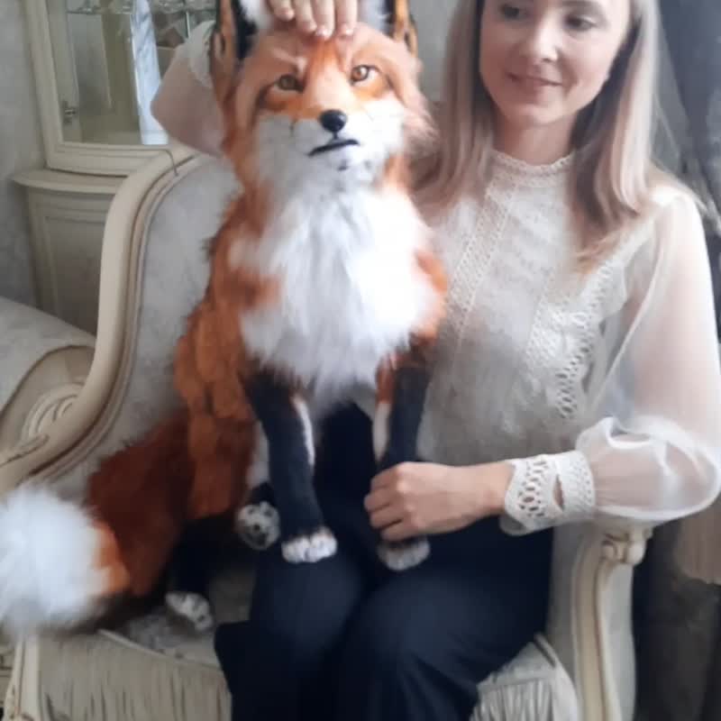 Fox Alice  realistic plush animals. Ooak toy. Red fox stuffed toy - Stuffed Dolls & Figurines - Other Materials Orange