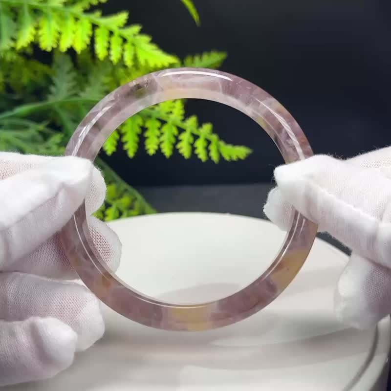 精品 羽毛極光23水晶手鐲 60MM 冰透閃片星光 清潔脈輪 穩固能量 - 手鍊/手環 - 水晶 