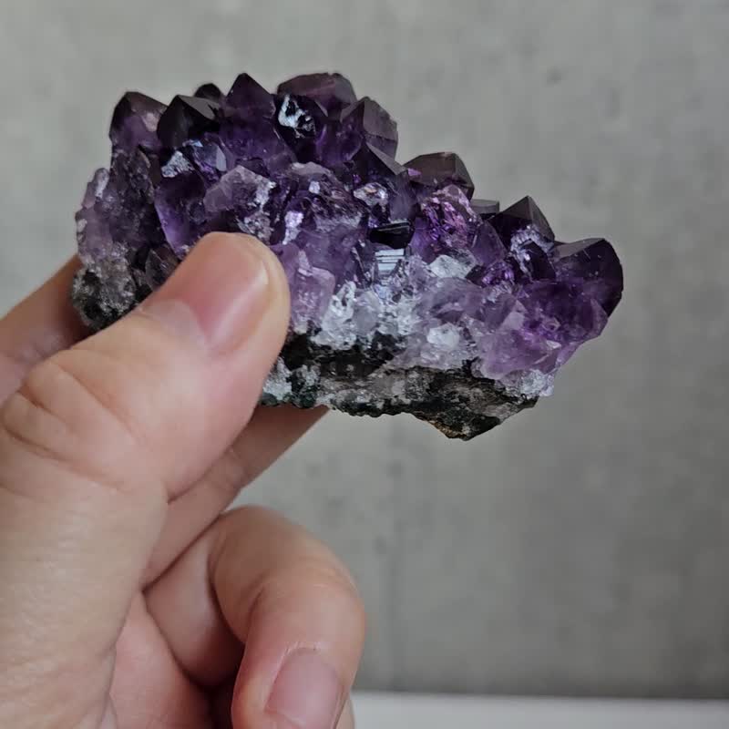 (Original mineral store) (Amethyst) (Noble Stone) (Plenty Stone) (Natural stone crystal) - ของวางตกแต่ง - คริสตัล สีม่วง