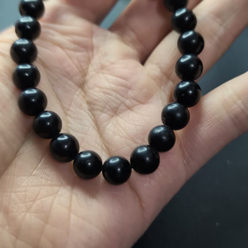 [Customized Products] Hotan Ink Jade and Hetian Ink Jade Xinjiang 4-16mm Bracelet - Bracelets - Jade Black