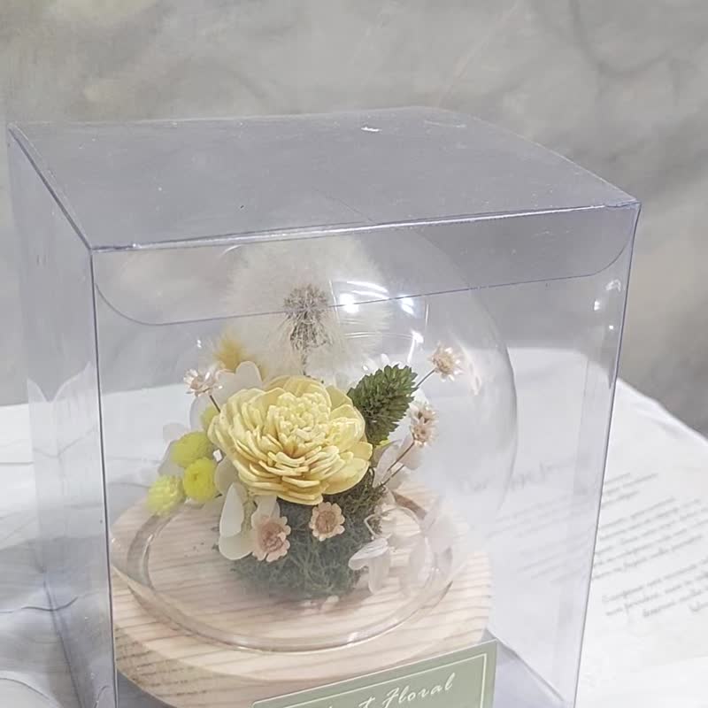 Dandelion Everlasting Bell Ball Birthday Gift Graduation Gift Exchange Gift - ช่อดอกไม้แห้ง - พืช/ดอกไม้ สีเหลือง