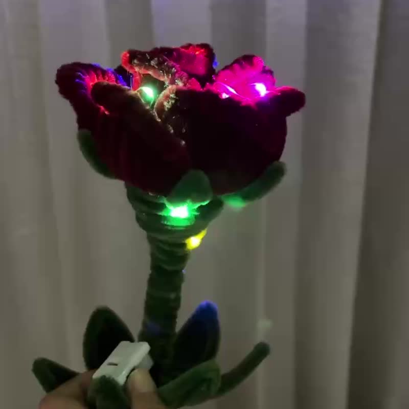 大型玫瑰花束燈單支, 畢業禮, 生日禮,情人節花束 - 乾燥花/永生花 - 其他人造纖維 