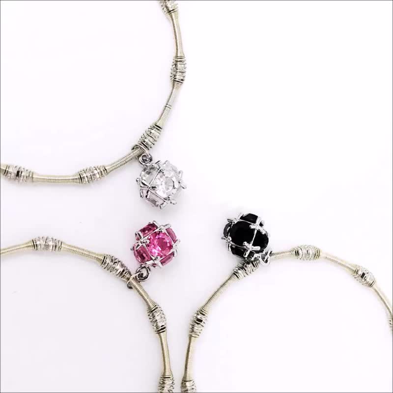 Snowball Dangle Silver Beads Bracelet Colors Option - Party Queen New Year Gift - สร้อยข้อมือ - เงิน หลากหลายสี