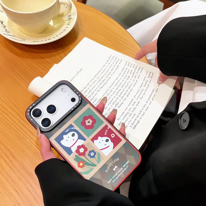 【隱藏式磁吸】Puppy Here鋁合金按鍵全磨砂防摔防刮iPhone17p/pm - 手機殼/手機套 - 塑膠 多色