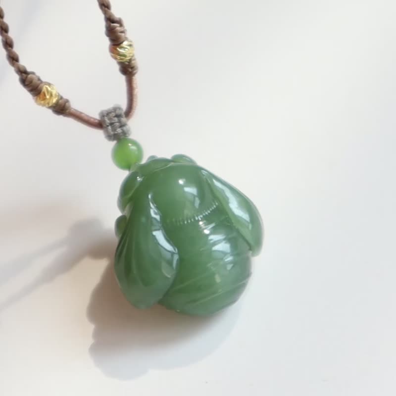 天然和田玉知了 一鳴驚人 吊墜 俄料碧玉吊墜 料子細膩油潤脂份厚 - 項鍊 - 玉石 