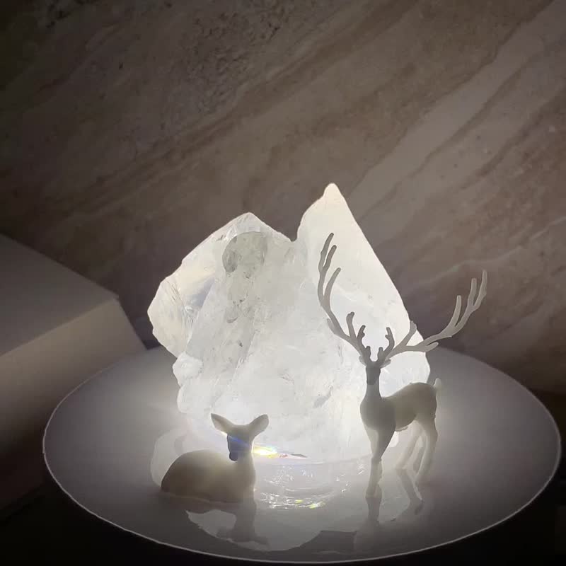 Dear Deer Crystal Night Lamp, Handmade Gift, Night Light, Unique Gift - โคมไฟ - คริสตัล ขาว