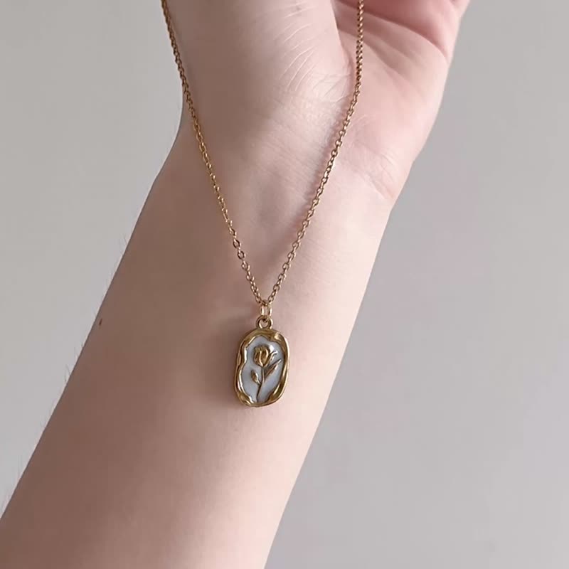 不鏽鋼 玫瑰花牌 母乳項鍊 - 嬰兒手鍊/飾品 - 不鏽鋼 