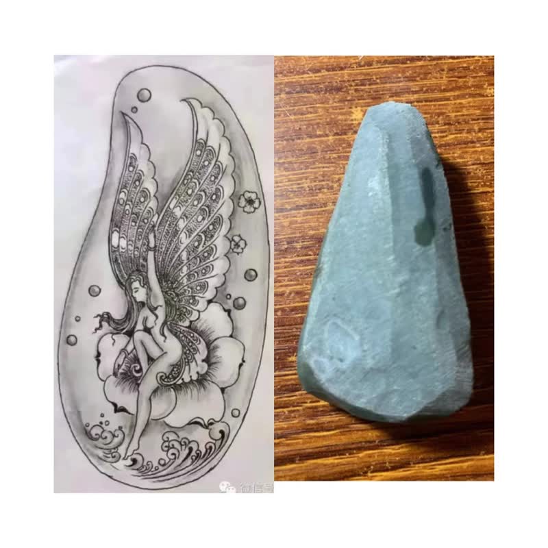 阿拉善瑪瑙花仙子雕刻 - 其他 - 玉石 