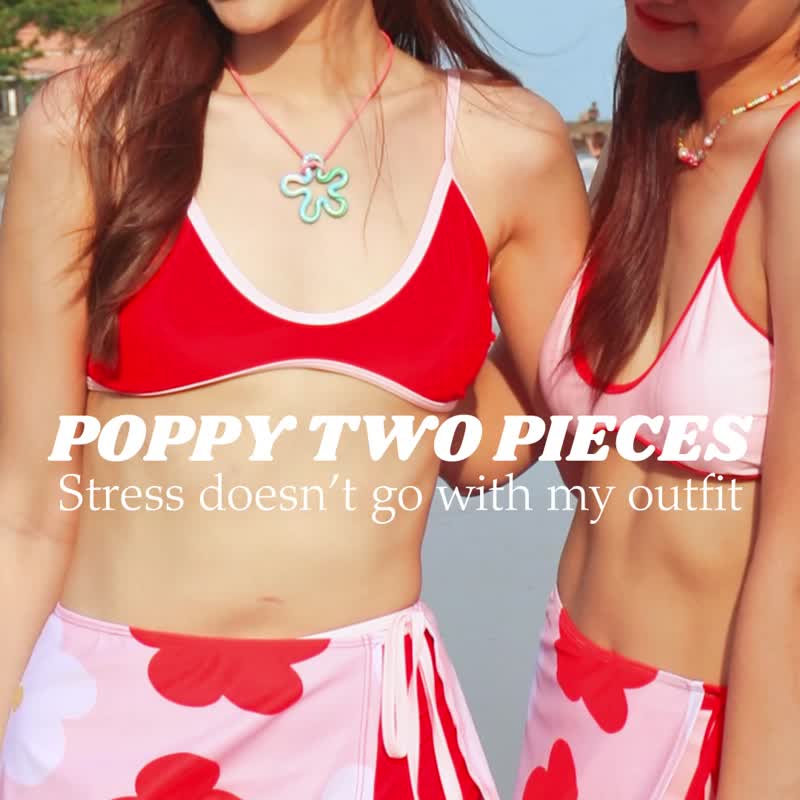 Poppy Two Piece - 泳衣/比基尼 - 尼龍 粉紅色