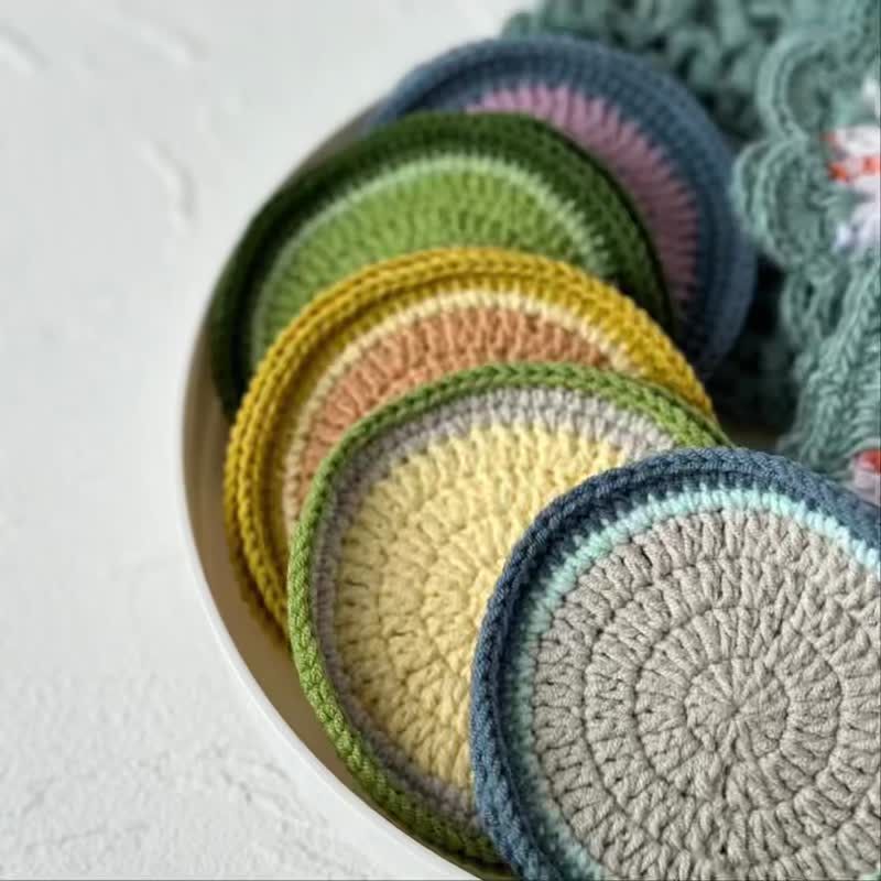 [Crystal mineral mat] Crochet textured mineral mat/coaster/small object mat/small mat - ของวางตกแต่ง - ผ้าฝ้าย/ผ้าลินิน 