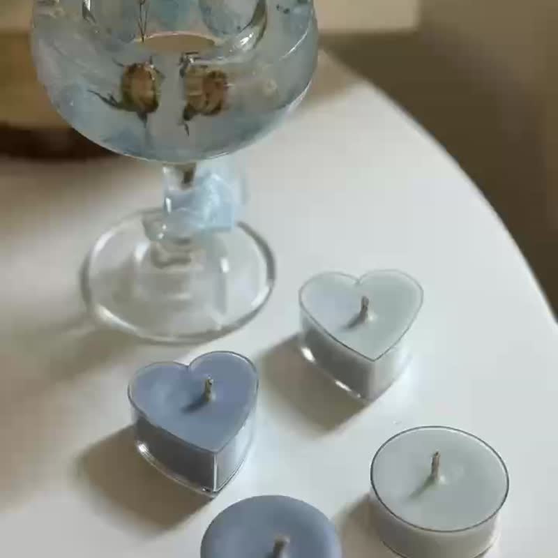 乾燥花蠟燭台&4顆小茶蠟  體驗活動 手作 - 蠟燭/香氛/調香 - 其他材質 