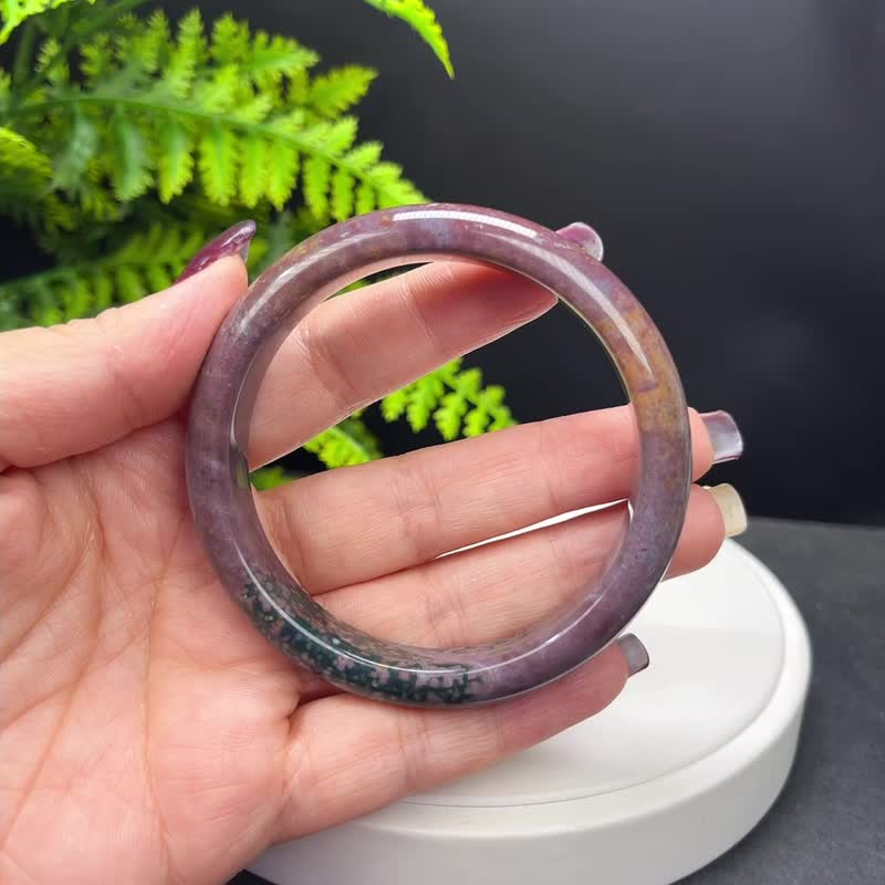 多彩海洋碧玉手镯 54MM 魚籽老料天眼 玉髓手環 促進內心平衡和諧 - 手鍊/手環 - 半寶石 