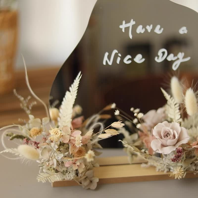 Autumn Garden Mirror Decoration/DIY Flower Arrangement Course Material Package Teaching Video Preserved Flowers Dried Flowers - Plants & Floral Arrangement - Plants & Flowers 