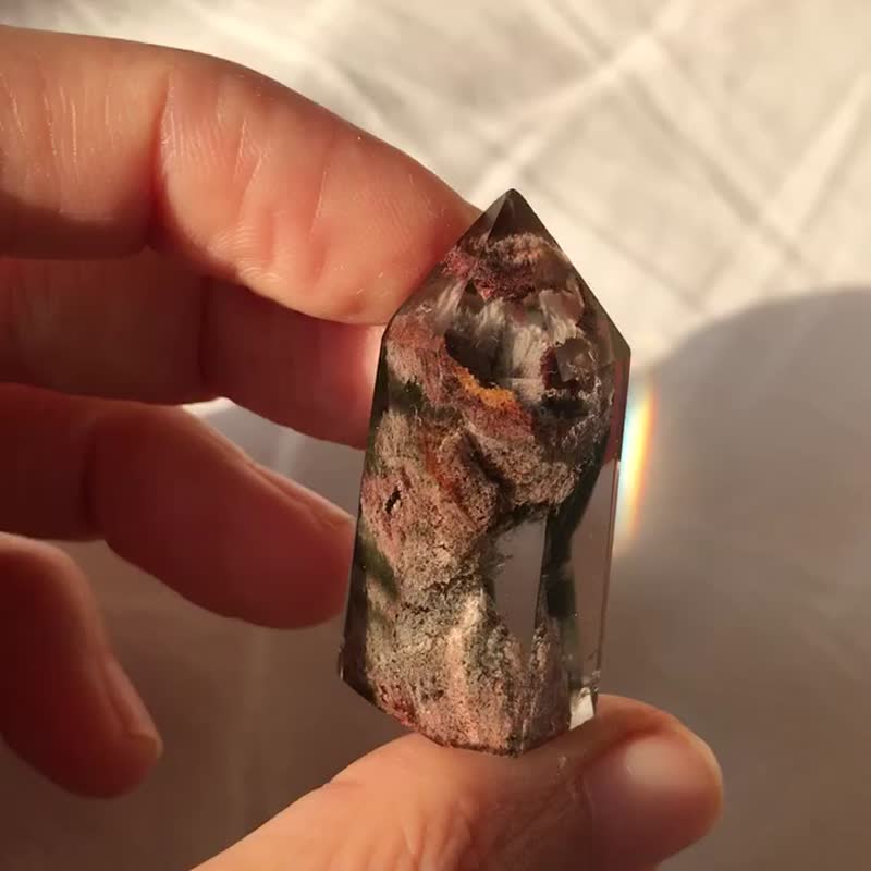 四季幽靈 綠幽靈 白幽靈 紅幽靈 水晶 全包隨型 手把玩 天然原石 - 擺飾/家飾品 - 水晶 多色
