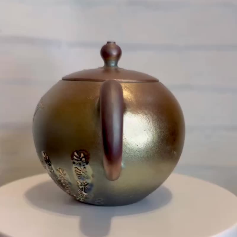 躍金鯉壺 柴燒釉彩手工壺 - 茶壺/茶杯/茶具 - 陶 