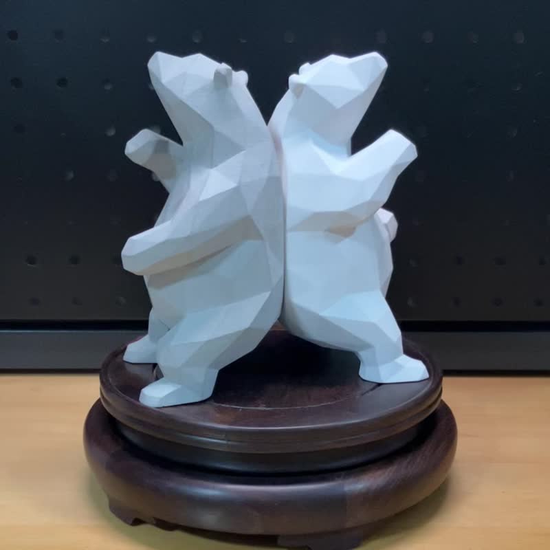 【水泥動物擺飾-熊】Low-poly / 清水模 / 桌上療癒 / 送禮 - 擺飾/家飾品 - 水泥 灰色
