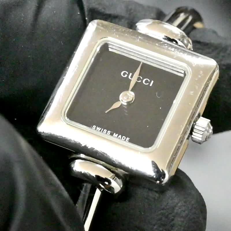 送料無料 GUCCI 1900L 女性用腕時計 クォーツ 19mm Black 箱付き 手錶 古董錶 復古手錶 日本直送 - 女錶 - 不鏽鋼 黑色