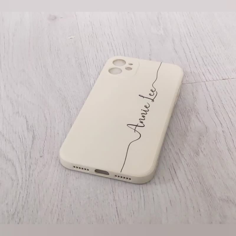 Personalized beige white phone case iPhone 15 14 13 Pro Max Plus - Phone Cases - Plastic Multicolor