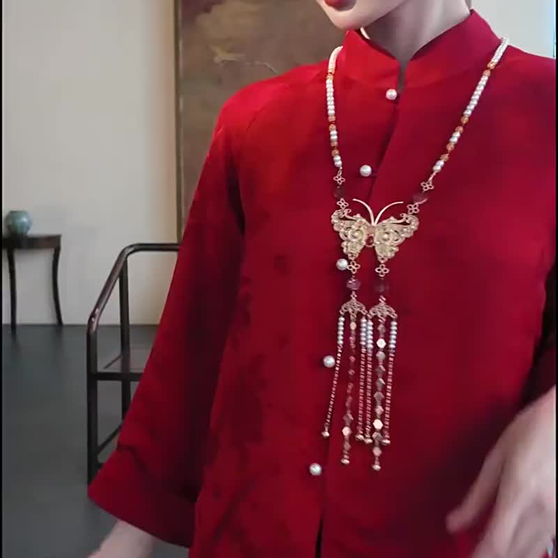 瑞錦 紅色唐裝裙子兩件式套裝 改良唐裝 新中式國風 新娘婚禮禮服 - 旗袍/改良式旗袍 - 其他人造纖維 紅色