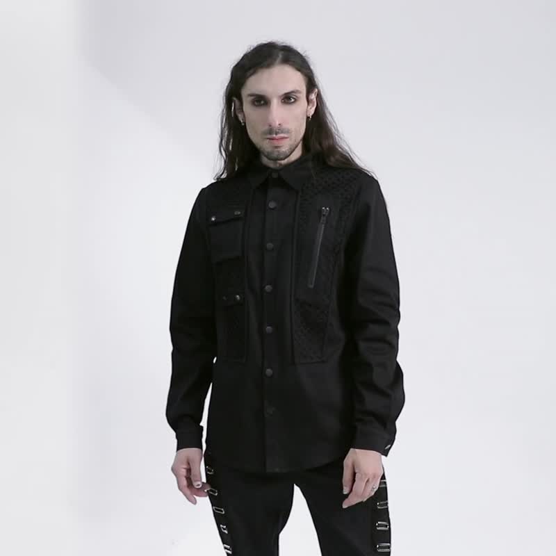 Cyberpunk Barbarian Mesh Functional Shirt - Men's Shirts - Other Materials Black