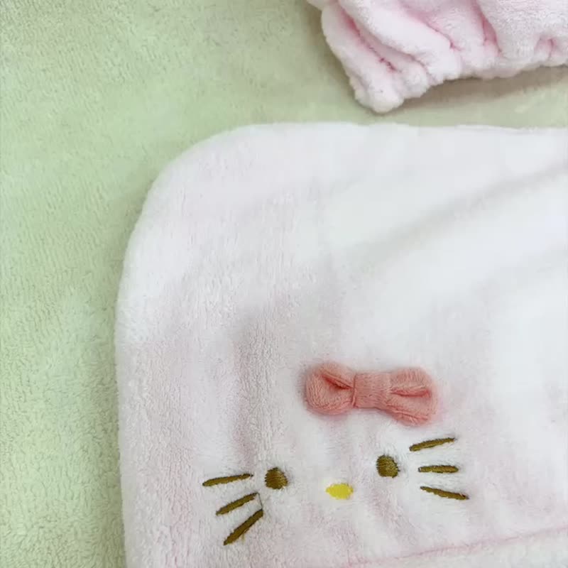 【ONEDER Wanda】Sanrio Hello Kitty Hair Dry Towel Three-dimensional Hair Drying Cap - ผ้าขนหนู - ผ้าฝ้าย/ผ้าลินิน 