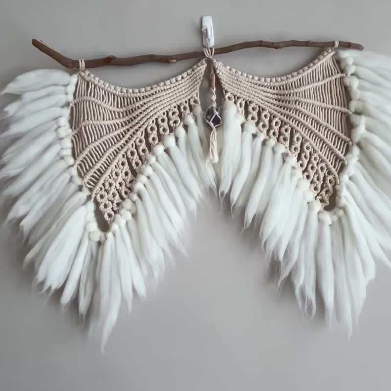 Angel Wings Ore Wall Hanging Woven - Items for Display - Cotton & Hemp 