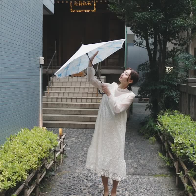 CARRY saKASA - Dressy Style - Blue Flower - Umbrellas & Rain Gear - Polyester Blue