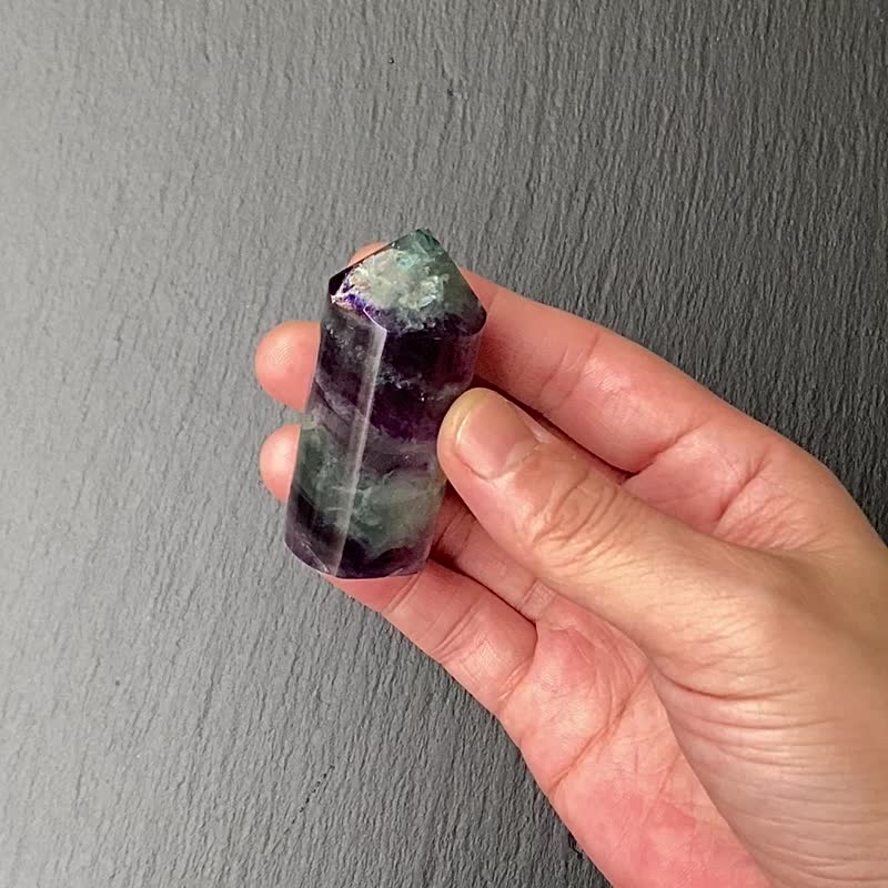 Rainbow Gradient Stone Crystal Pillar | Increase wisdom, attract wealth, and purify the aura | Fast shipping - Items for Display - Crystal Multicolor